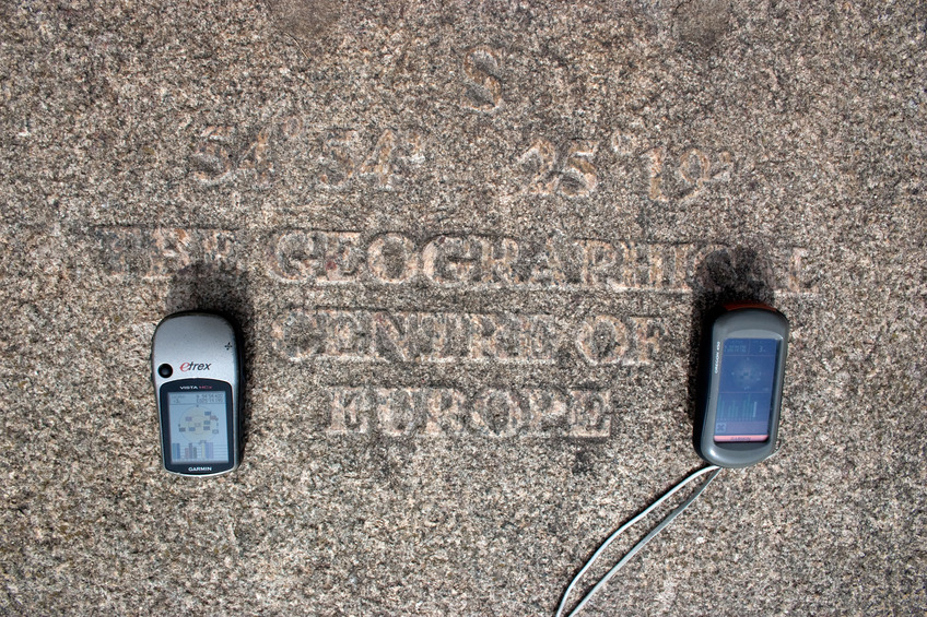 GPS reading at the marker boulder