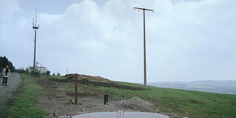 Looking  East over the statue base plate