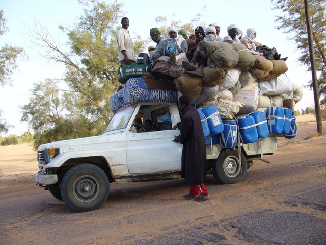 This is the bus :) to Chad from Libya (We saw it on the way to the Confluence in the morning)