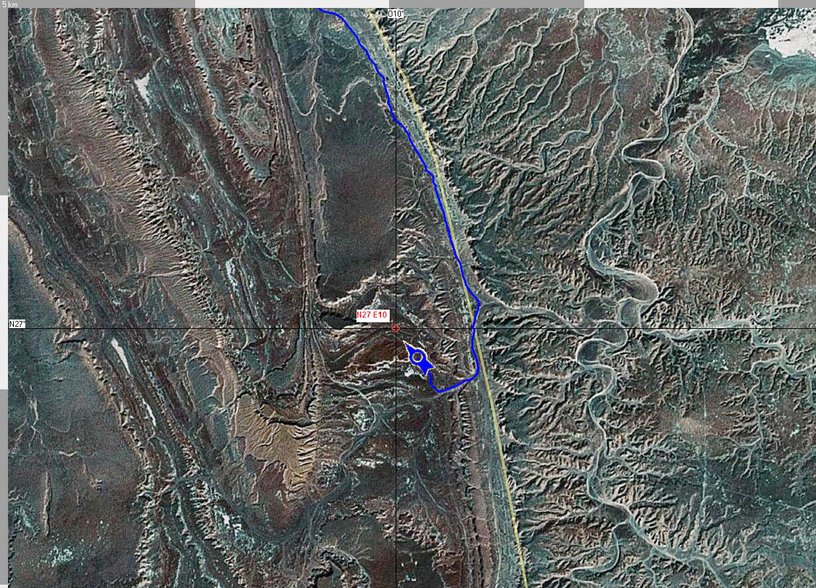 Satellite map used for navigation during approach