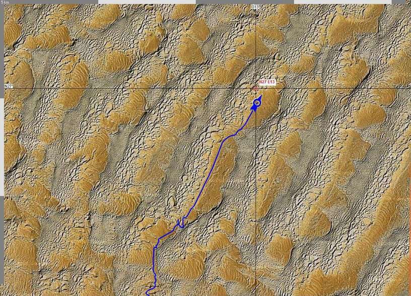 Satellite map used for navigation during approach