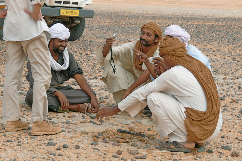 Examining rocks