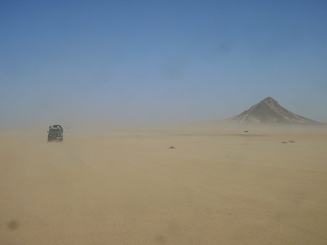 The 'interesting black mountain' some 110 km NW