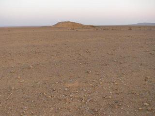 #1: General view of Confluence 31N 14E, cross in the foreground marking the spot