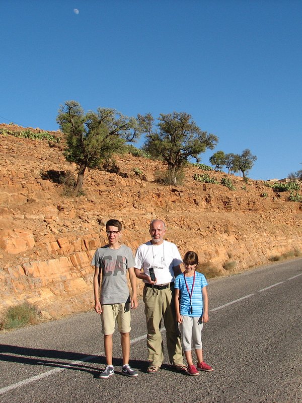 My son, me, and my daughter on the spot and under the waxing moon