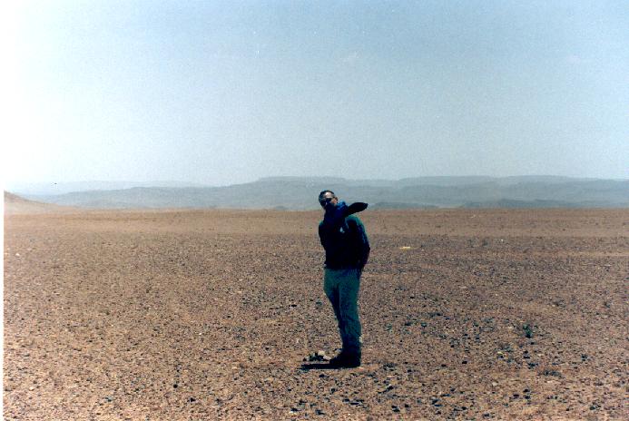 Looking south with me at the Confluence.