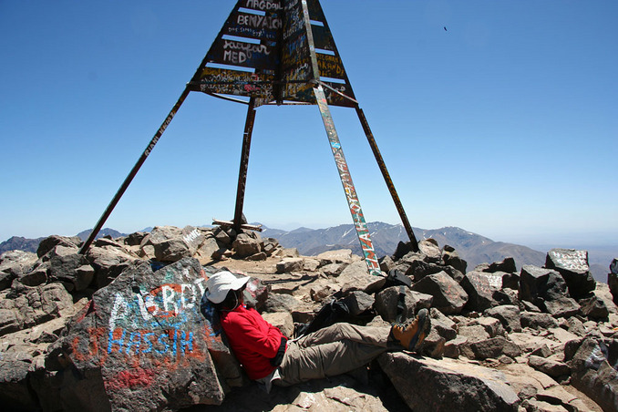 Toubkal summit marker