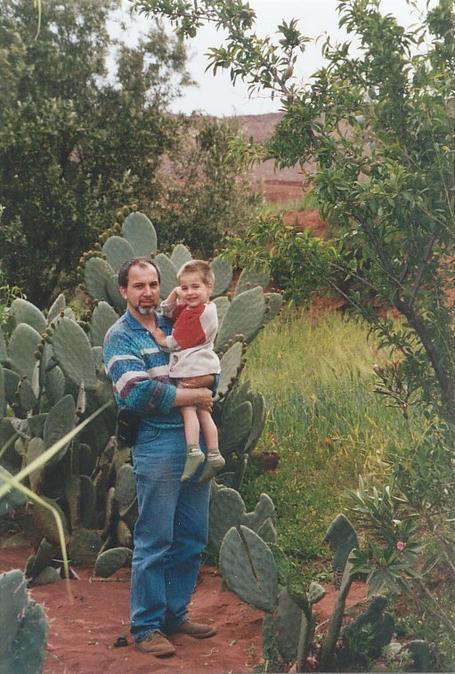 My son and me at the Confluence