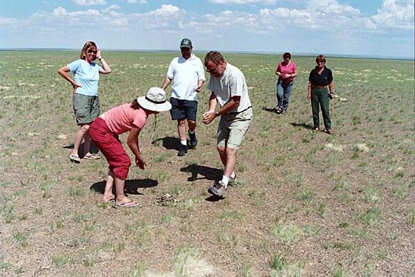 My long-suffering travelling companions  Meg Zaleski, Adyanaa, Nick Whitehead, Chris Forse, Maureen Middleton, and Christine Begenat marking the spot.