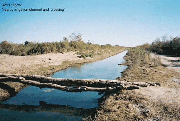 Nearby irrigation channel and crossing