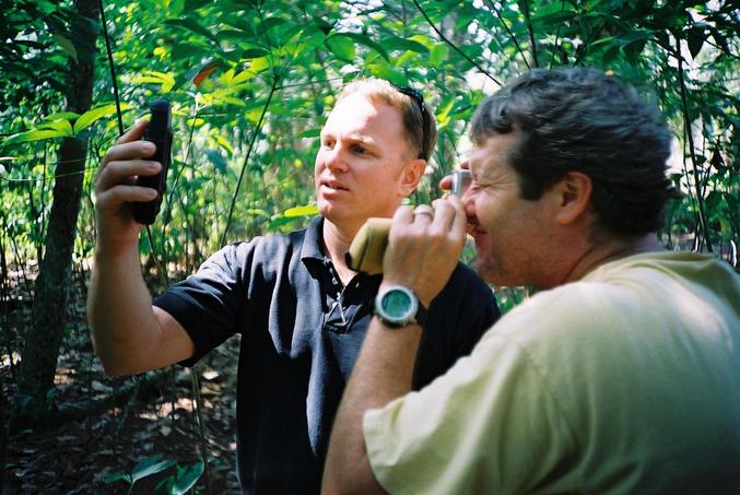 Devin with the GPS Ben trying to photograph it