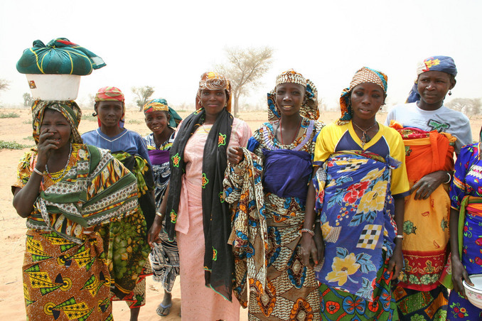 Local women travelling between villages