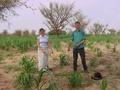 #3: Rachel and Andy indicating the exact spot of the Confluence, taken from the southwest