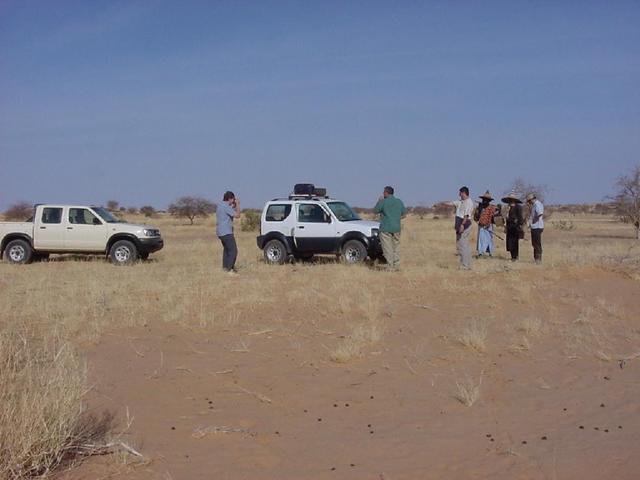 Looking south past the Confluence and our convoy