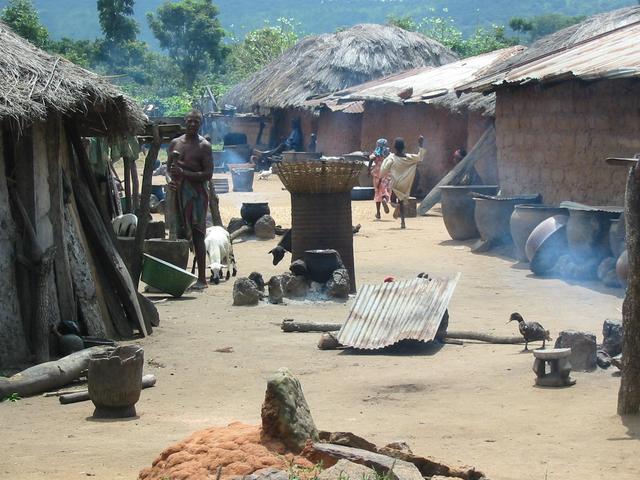 Village scene at Uzhona