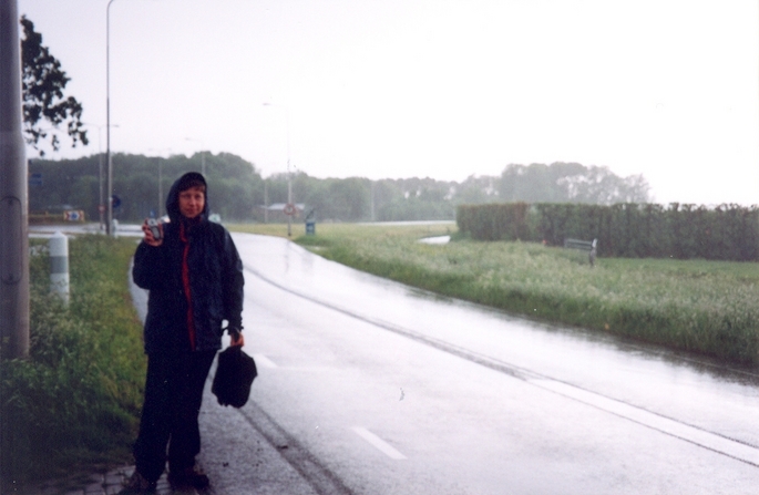 It was raining at the confluence (view towards S)