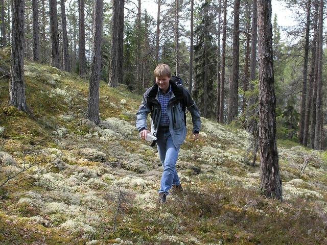 Philip walking up the hillside