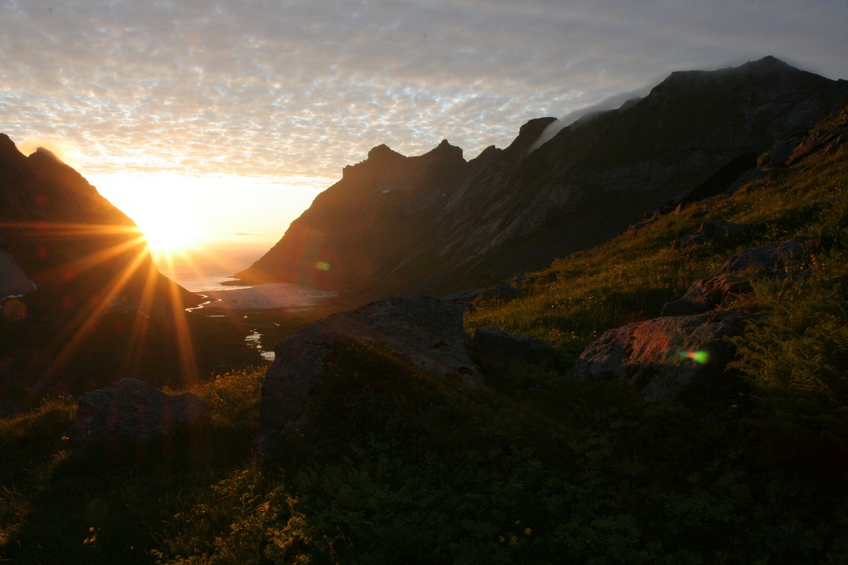 midnight sun at 68°N 13°E