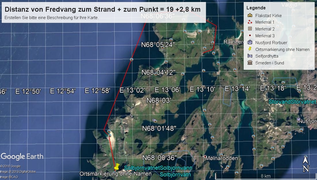 Way to the Point on Map / Weg zum Punkt auf der Karte