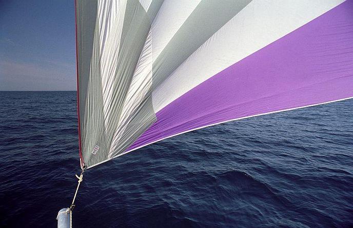 Sailing north under spinnaker