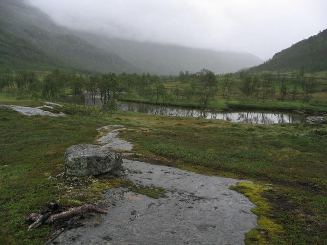 The confluence point is just below the fog in the background.