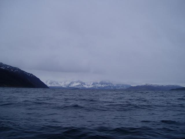 View west towards Kvænangen and the island Spildra to the right.