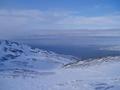 #2: View looking north, along The Altafjord, the island Seiland in the horizon