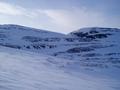 #5: View looking west, the northern foot of Flintfjellet ("The Flint Mountain") dominates.