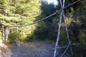 #11: A makeshift campsite atop the ridge, just 90 metres from the confluence point.  You can camp here, and claim a successful confluence visit!