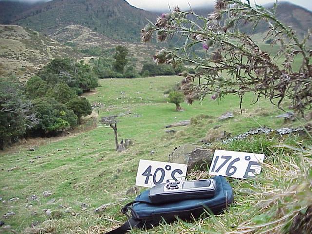 Looking east to the Ruahine Range at the confluence site.