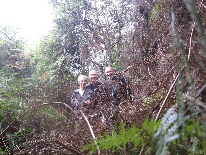 Jane, John and Vince at the confluence point