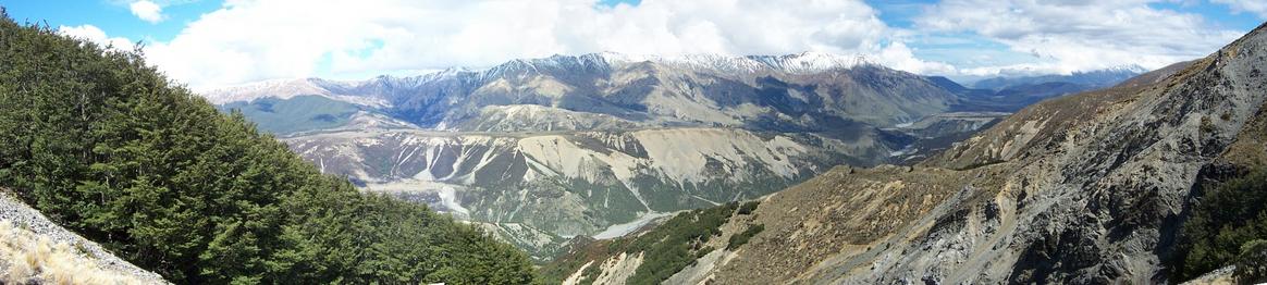 Looking southeast, across the Esk River valley, towards the Puketeraki Range.