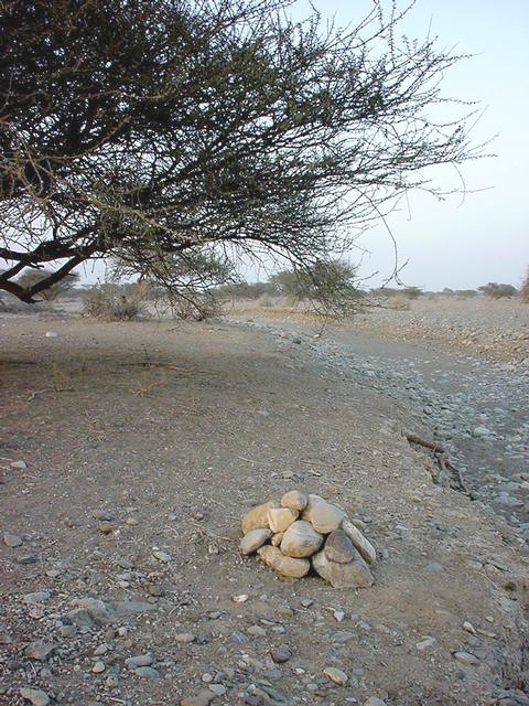 Before leaving we marked the Confluence with stones