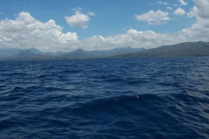 Looking East to Panay Island 3.5 km away & the 11N 122E confluence at foreground