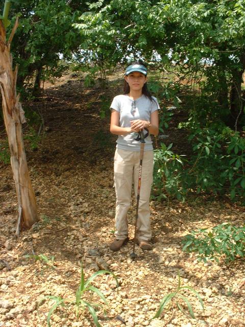 Jane marking the exact confluence spot