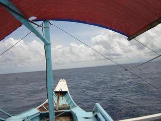 #1: View looking East over the confluence area about 50m off the bow