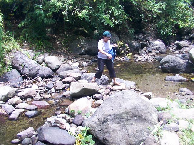 Santah crossing one of the three streams about 200 meters to 13N 124E