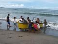 #7: All hands on deck to lift newly landed boat to escape the next wave