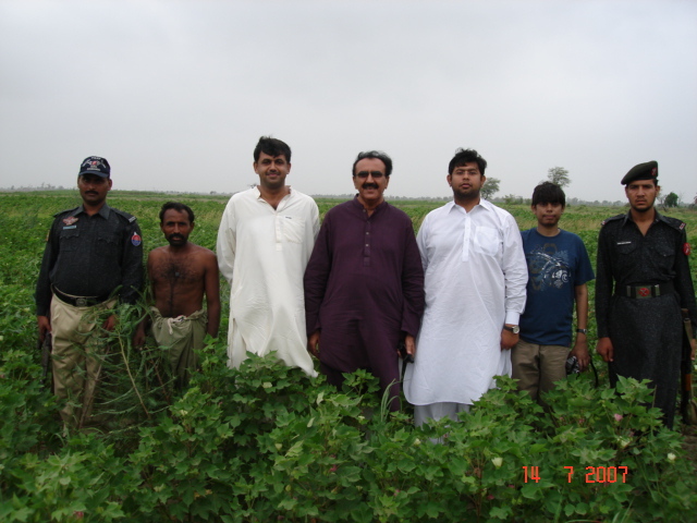 Group photo at confluence point including land owner excluding me