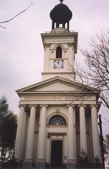 Church in Brzostków (with the inscription "To immortal – mortal")