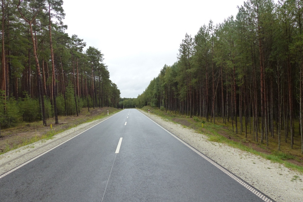 Obecny wygląd drogi wojewódzkiej 123 w pobliżu punktu / Provincial road 123 near the confluence