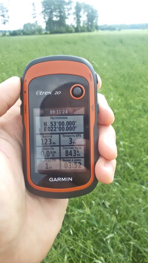 GPS instrument reading / Показания прибора