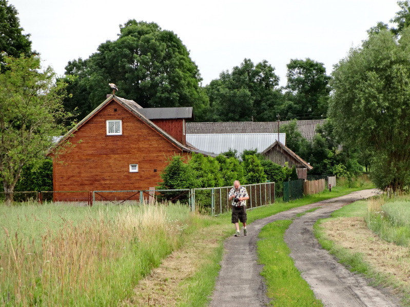 Visitor, village edge and a stork in the confluent zone