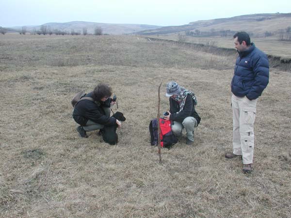 The team with Lucky (the dog) at the Confluence