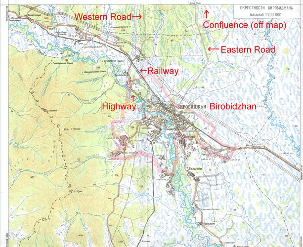 Map of Birobidzhan and Region.