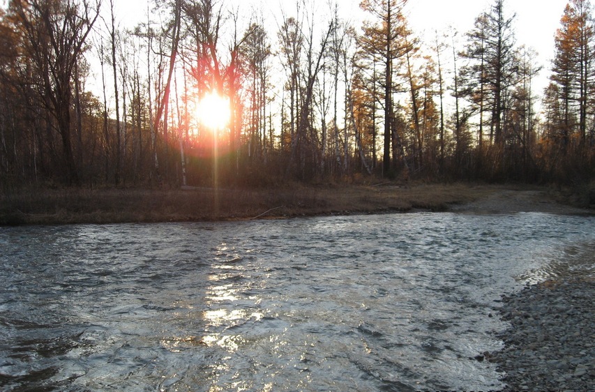 Sunset at Kunaley river/Закат на р. Куналей