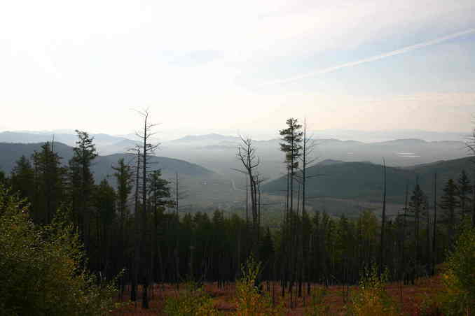 Вид с Саян на Тывинскую степь/View to Tyva steppe from Sayan