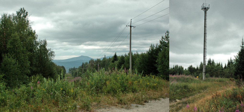 1nd reference point (6 km from CP). Gas pipeline and the tower