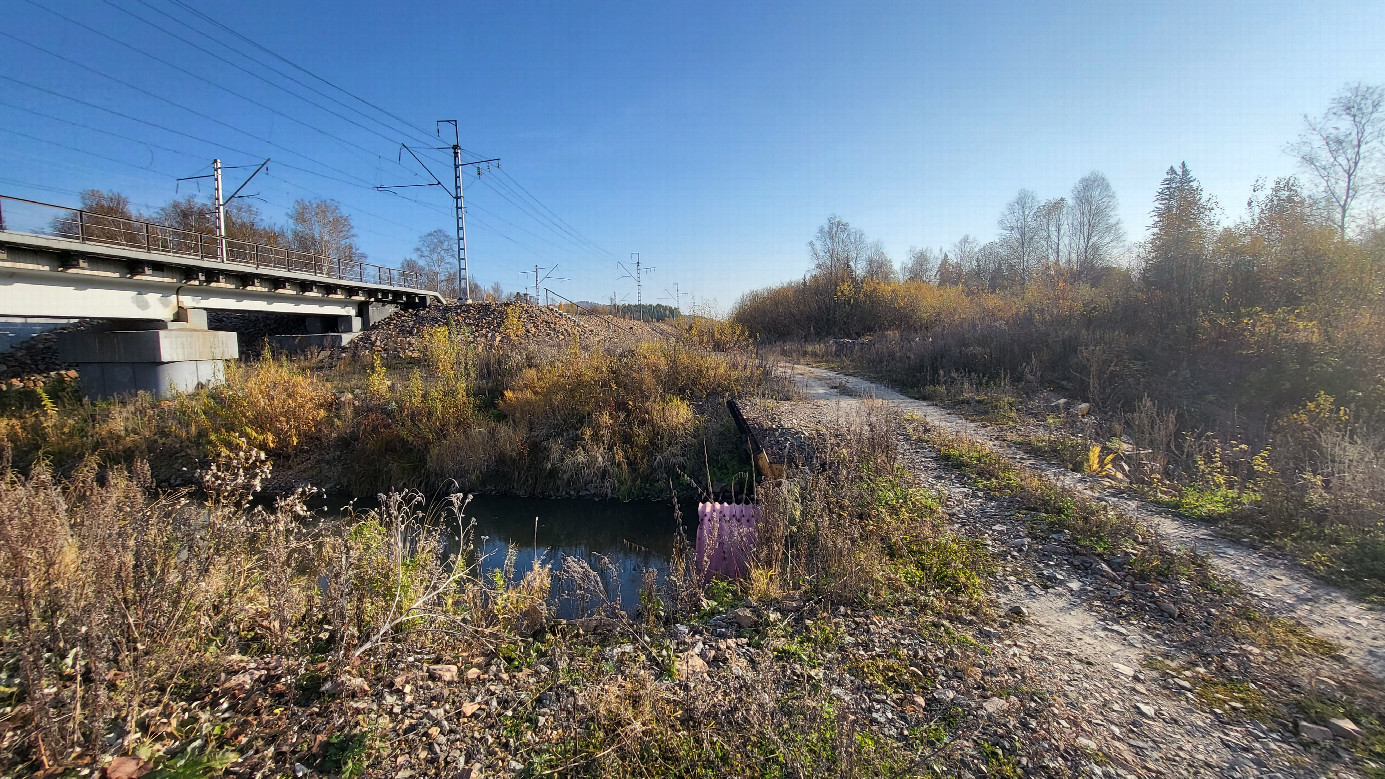 Продолжение дороги от моста / Continuing after the bridge