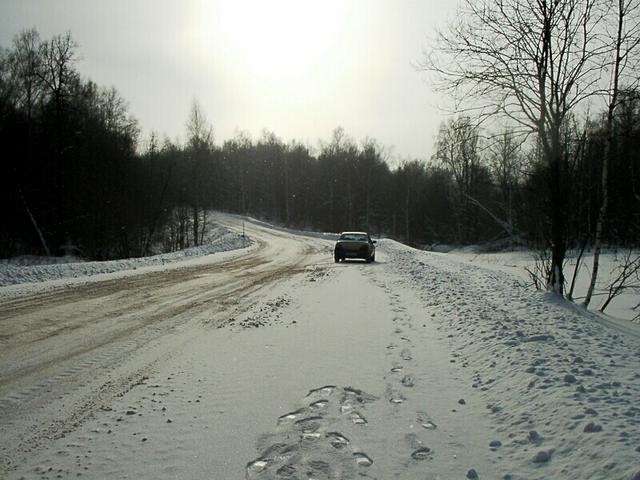 South view and my footprints on snow